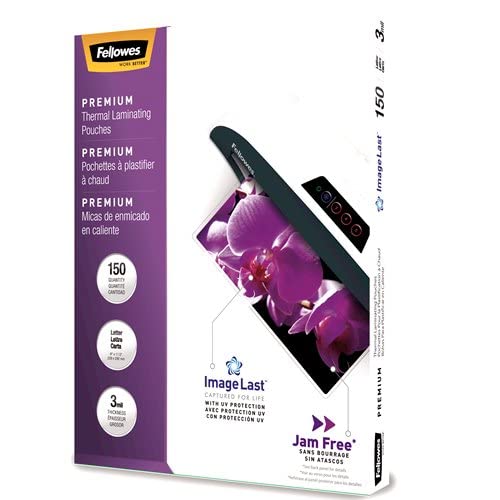 Fellowes Thermal Laminating Pouches - ImageLast™, Jam Free, Letter, 3mil, 150 Pack