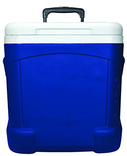 Igloo Ice Cube Wheeled Roller Cooler, White/Blue, 60 Qt