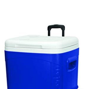 Igloo Ice Cube Wheeled Roller Cooler, White/Blue, 60 Qt