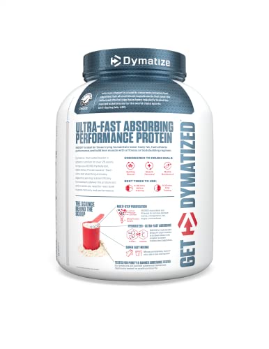 Dymatize ISO100 Hydrolyzed Protein Powder, 100% Whey Isolate Protein, 25g of Protein, 5.5g BCAAs, Gluten Free, Fast Absorbing, Easy Digesting, Strawberry, 5 Pound