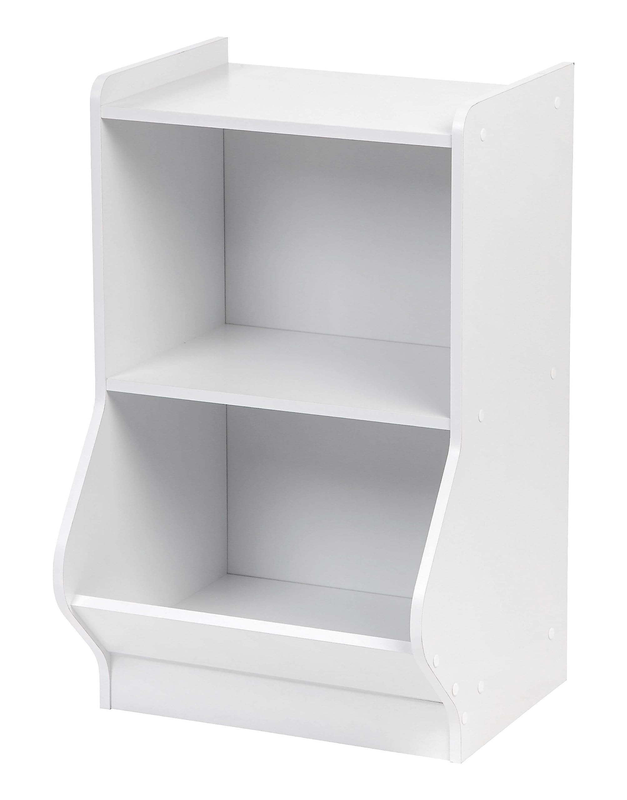 IRIS USA KSB-2WHT 2-Tier Storage Organizer Shelf with Foot Board, 2 Shelves, White