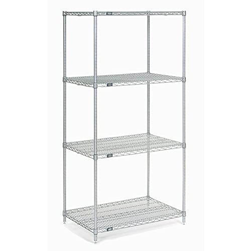 Nexel Chrome Wire Shelving, 30" W X 24" D x 74" H