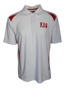 mega greek mens kappa alpha psi premier sports shirt medium white