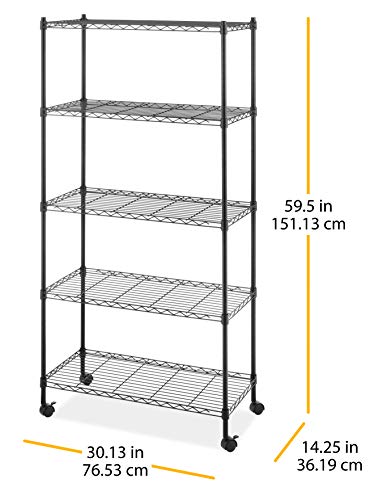 Whitmor Supreme 5-Tier Cart holds up to 1,000 lbs. Black