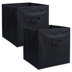 dii non woven fabric storage bin collection collapsible organizer cube, small set, 11x11x11", black, 2 count