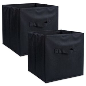 DII Non Woven Fabric Storage Bin Collection Collapsible Organizer Cube, Small Set, 11x11x11", Black, 2 Count