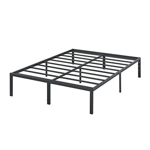 Olee Sleep 18 inch Heavy Duty King Steel Slat, No Box Spring Needed, Metal, Black