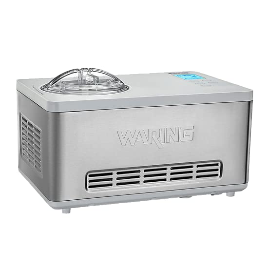Waring Commercial WCIC20 2 Quart Capacity Ice Cream Maker with Built in Compressor, 180W, 120V, 5-15 Phase Plug