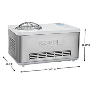 Waring Commercial WCIC20 2 Quart Capacity Ice Cream Maker with Built in Compressor, 180W, 120V, 5-15 Phase Plug