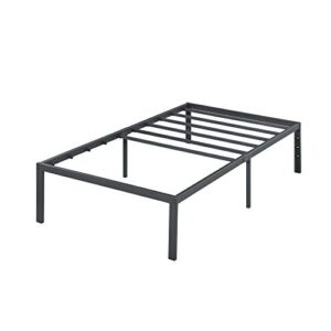 Olee Sleep 18 Inch Tall Heavy Duty Steel Slat Anti-slip Support Easy Assembly Mattress Foundation Maximum Storage Noise Free No Box Spring Needed, Black