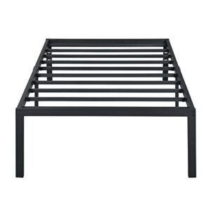 Olee Sleep 18 Inch Tall Heavy Duty Steel Slat Anti-slip Support Easy Assembly Mattress Foundation Maximum Storage Noise Free No Box Spring Needed, Black