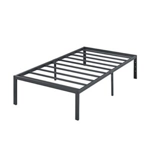 Olee Sleep 18 Inch Tall Heavy Duty Steel Slat Anti-slip Support Easy Assembly Mattress Foundation Maximum Storage Noise Free No Box Spring Needed, Black