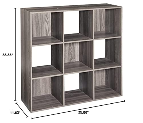 ClosetMaid 4167 Cubeicals Organizer, 9-Cube, Natural Gray