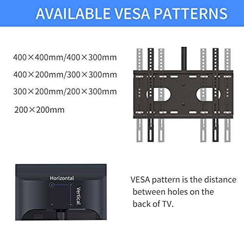 Suptek Ceiling TV Mount Fits Most 26-55 inch LCD LED Plasma Panel Display with Max VESA 400x400mm Loaded up to 45kg/100lbs Height Adjustable MC4602