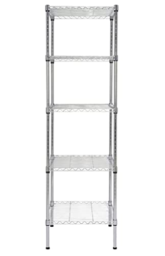 Finnhomy Heavy Duty 5 Tier Wire Shelving Unit, 18x18x59-inches 5 Shelves Storage Rack, Metal Shelving with Thicken Steel Tube, NSF Certified, Chrome