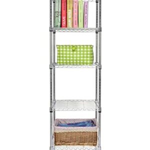 Finnhomy Heavy Duty 5 Tier Wire Shelving Unit, 18x18x59-inches 5 Shelves Storage Rack, Metal Shelving with Thicken Steel Tube, NSF Certified, Chrome