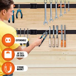 12" Magnetic Tool Holder Strip - A Tool Magnet Bar for Garage Organization, Shop Organization, and Workbench Accessories - Best Gift for Men - Easy To Install in Workshop - Mounting Screws Included.