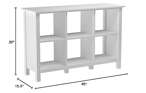 Bush Furniture Broadview 6 Cube Storage Bookcase in Pure White