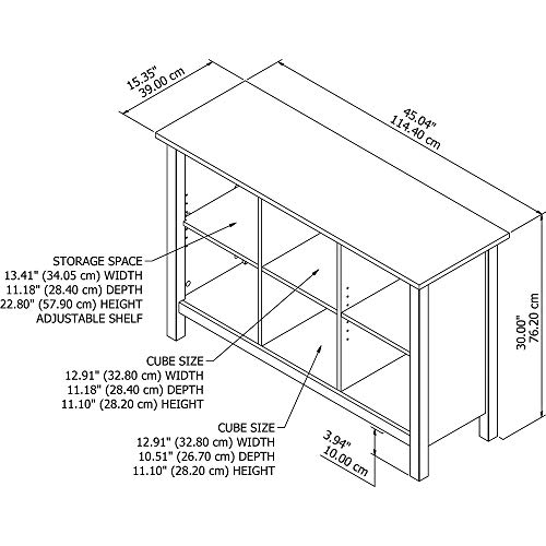Bush Furniture Broadview 6 Cube Storage Bookcase in Pure White