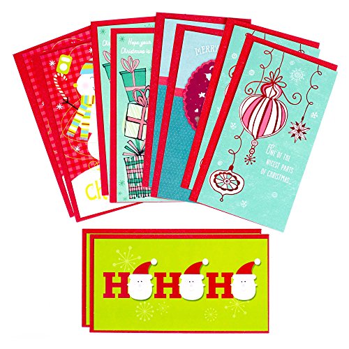 Hallmark Christmas Money or Gift Card Holder Assortment, Blue and Red (10 Cards with Envelopes) (0990XXM5751)