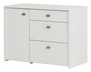 south shore 1-door office storage unit with file drawer, pure white