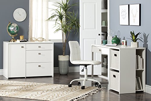 South Shore 1-Door Office Storage Unit with File Drawer, Pure White