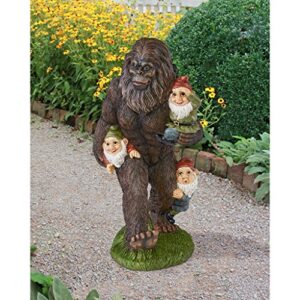design toscano schlepping the garden gnomes bigfoot statue 16 inch