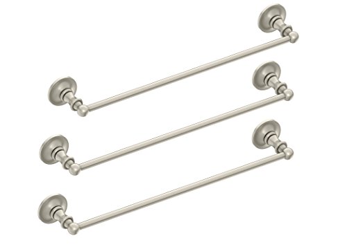 Moen DN6724BN Danbury 24 inch-Bath-Towel Bar, Bulk Three Pack, Brushed Nickel