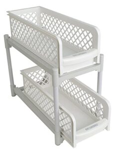 fox valley traders 2 tier sliding shelves, one size fits all, white