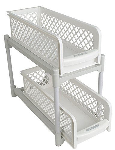 Fox Valley Traders 2 tier Sliding Shelves, One Size Fits All, White