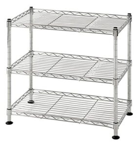 muscle rack ws181018-c steel adjustable wire shelving, 3 shelves, chrome, 18" height, 18" width, 264 lb. load capacity
