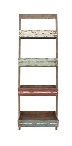 Deco 79 Wood 4 Shelves Shelving Unit, 23" x 18" x 70", Brown