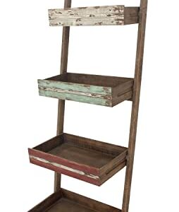 Deco 79 Wood 4 Shelves Shelving Unit, 23" x 18" x 70", Brown