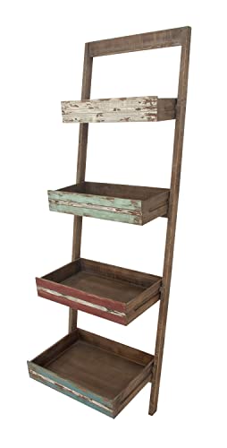 Deco 79 Wood 4 Shelves Shelving Unit, 23" x 18" x 70", Brown