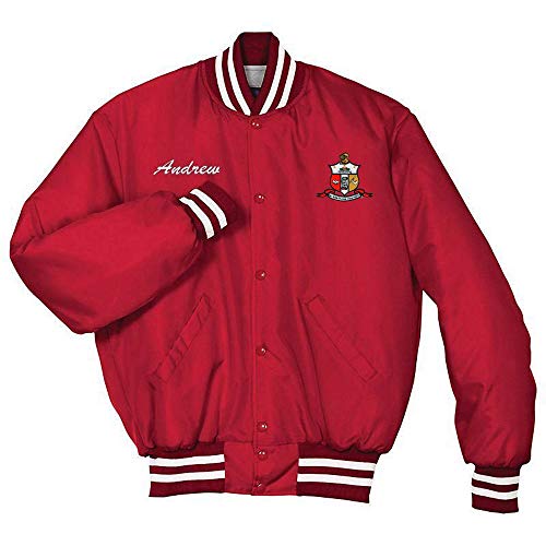 Greekgear Kappa Alpha Psi Varsity Crest Jacket Small Scarlet/White