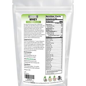 Whey Protein Isolate - Unflavored - All Natural Protein Powder Made in The USA - Mix in A Smoothie, Shake, Drink, Or Recipe - Hormone Free, Unsweetened, Non GMO, Kosher & Gluten Free - 1 lb