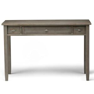 SIMPLIHOME Warm Shaker SOLID WOOD Rustic Modern 48 inch Wide Home Office Desk, Writing Table, Workstation, Study Table Furniture in Distressed Grey with 2 Drawers