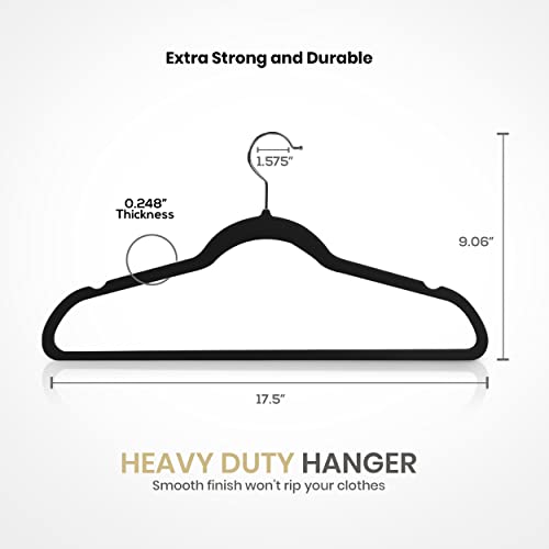 Utopia Home Premium Velvet Hangers 30 Pack - Non-Slip Clothes Black Suit with 360 Degree Rotatable Hook Heavy Duty Coat