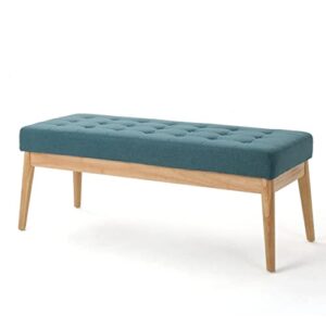 christopher knight home saxon fabric bench, dark teal