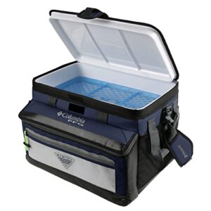 Columbia PFG Thermal Pack Cooler - Zipperless Hardbody Cooler with ThermaCool High Performance Insulation, HardBody Liner, and SmartShelf, Navy Blue