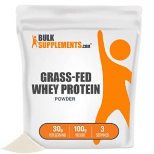 bulksupplements.com grass fed whey protein powder - unflavored whey protein powder - protein supplement - pure protein powder - protein powder without artificial sweeteners (100 grams - 3.5 oz)