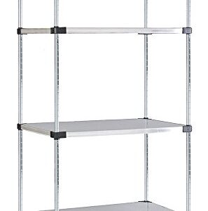 Omega 18" Deep x 24" Wide x 63" High 4 Tier Stainless Steel Solid Starter Shelving Unit