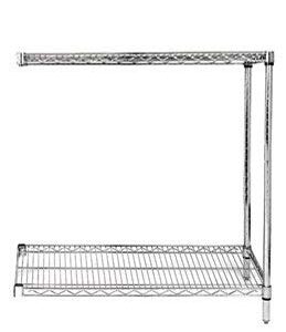 Omega 18" Deep x 24" Wide x 36" High 2 Tier Chrome Add-On Shelving Unit