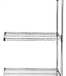 Omega 18" Deep x 30" Wide x 36" High 3 Tier Chrome Add-On Shelving Unit