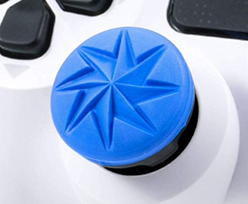 KontrolFreek FPS Freek Edge for Playstation 4 (PS4) and Playstation 5 (PS5) | Performance Thumbsticks | 1 High-Rise Convex, 1 Low-Rise Convex | Blue