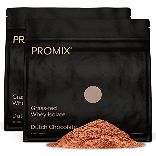 Promix Whey Protein Isolate Powder, Chocolate - 5lb Bulk - Grass-Fed & 100% All Natural - ­Post Workout Fitness & Nutrition Shakes, Smoothies, Baking & Cooking Recipes - Gluten-Free & Keto-Friendly