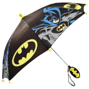 dc comics kids umbrella, batman rain wear for boys ages 3-6
