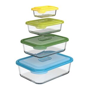 joseph joseph nest glass storage dishes-multi-colour, set of 4, multicolor