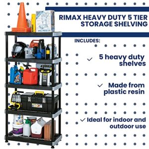 Rimax 9494 5 Shelf Storage Rack, Black