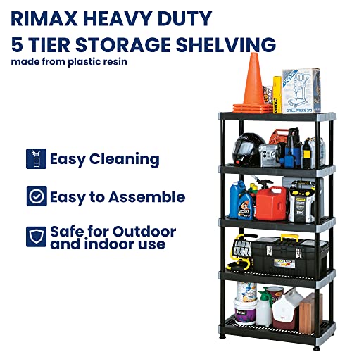 Rimax 9494 5 Shelf Storage Rack, Black